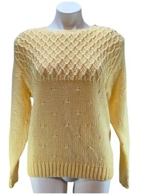 Vintage Amanda Smith M Yellow Chunky Sweater Dolly Parton Steel Magnolias Truvy